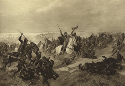 A Batalha de Hastings, 1066 (gravura) de Henri Louis Dupray