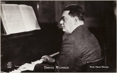 Retrato de Darius Milhaud (fotografia a preto e branco) de Henri Manuel