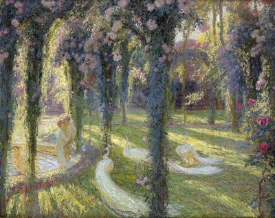 As ninfas no jardim; Ninfas em um jardim, de Henri Martin