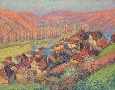 Vista do centro de Labastide du Vert; Vista do centro de Labastide du Vert, c.1940 de Henri Martin