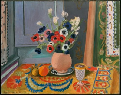 Anémonas num vaso de barro de Henri Matisse