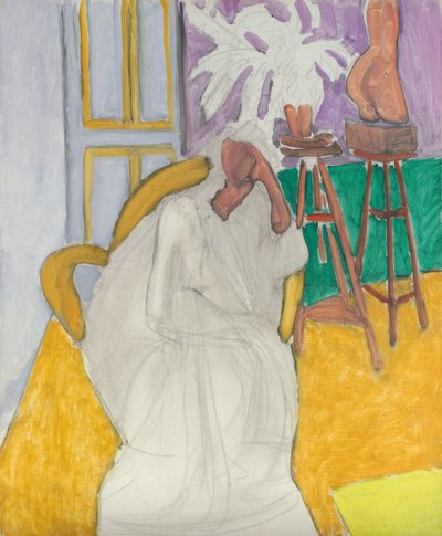 Figura sentada e tronco grego (A Gandoura) de Henri Matisse