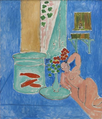 Peixes dourados e esculturas de Henri Matisse