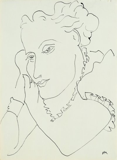 Cabeça de uma mulher, mãos contra a bochecha de Henri Matisse