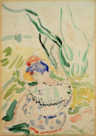 Mulher jovem sentada por trás (Madame Matisse) de Henri Matisse