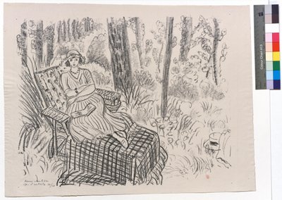 Jovem numa chaise longue no mato de Henri Matisse