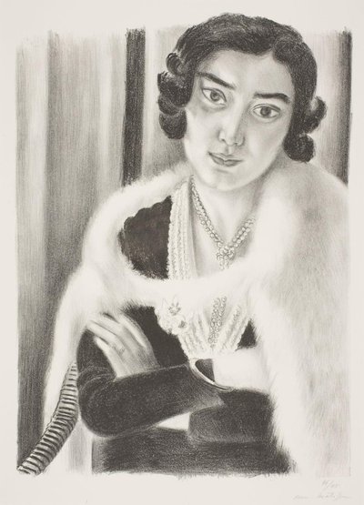 Mulher com capa de pele de raposa de Henri Matisse