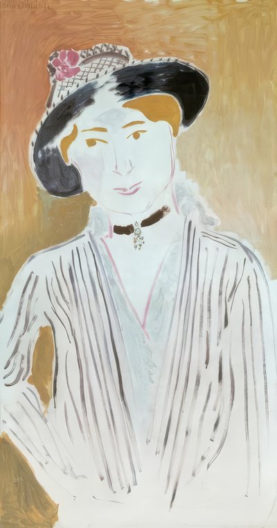 La jaquette rayée, ou A rapariga com um chapéu de cesto de Henri Matisse