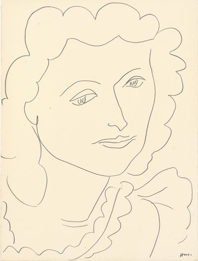 Cabeça grande (Lucienne) (lápis sobre papel) de Henri Matisse