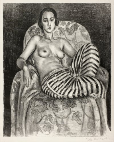 Odalisca grande de calças às riscas de Henri Matisse