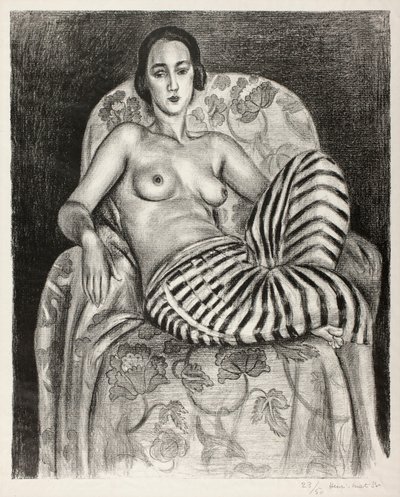 Grande odalisca em calças às riscas de Henri Matisse