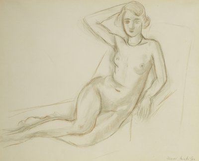 Nu sentado numa cadeira reclinável; Nu Assis sur une Chaise Longue de Henri Matisse