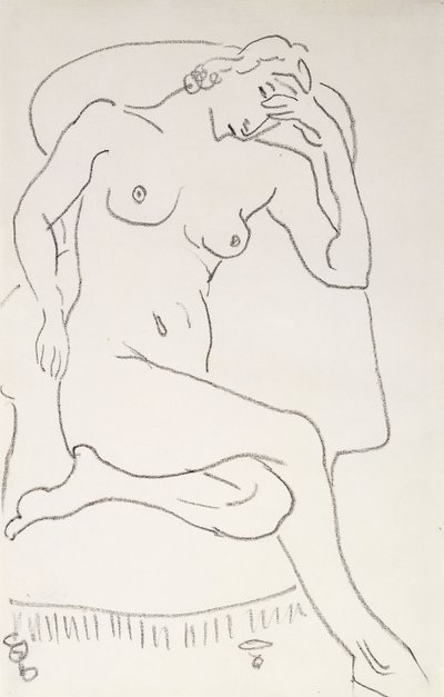 Mulher nua numa poltrona, c.1922-24 (lápis sobre papel) de Henri Matisse