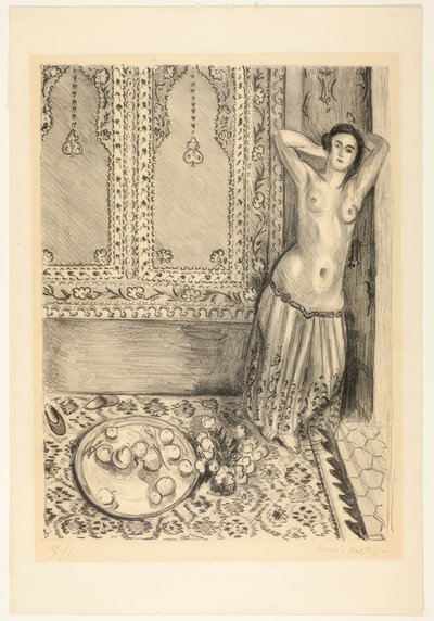 Odalisca de pé com bandeja de fruta de Henri Matisse
