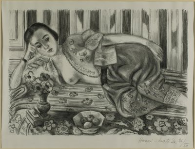 Odalisca com calças de cetim vermelho de Henri Matisse