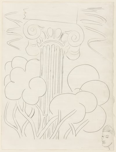 Vários sonetos: "A la nue accablante...", placa 29 de Poesies de Mallarmé de Henri Matisse