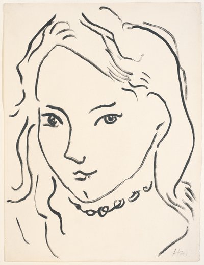 Retrato de Margarida, c. 1906-1907 (pincel e tinta da China sobre papel) de Henri Matisse