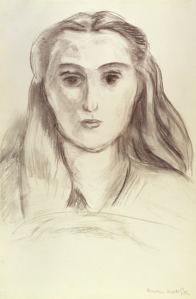 Retrato de uma jovem mulher com o cabelo solto (L.N. Delektorskaya) de Henri Matisse