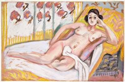 Nu reclinado (Nu Allonge) c.1925 (pastel sobre papel flocado) de Henri Matisse