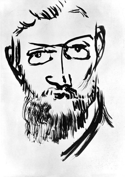 Autorretrato de Henri Matisse (1869-1954) c. 1900 (desenho) de Henri Matisse