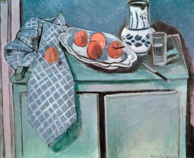 Natureza morta sobre aparador verde de Henri Matisse
