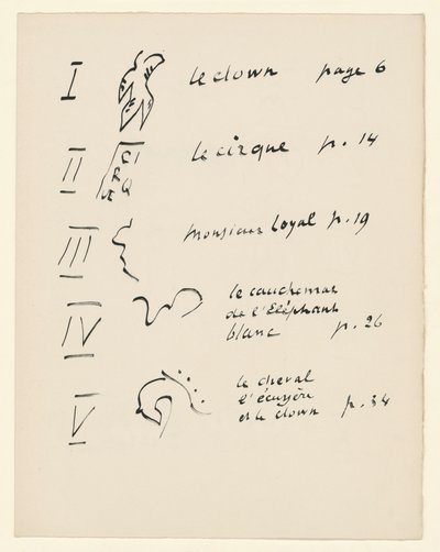 Tabela de imagens 1. De «Jazz». P. 149 de Henri Matisse