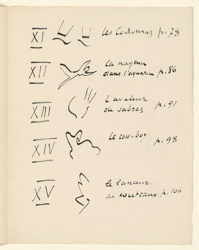 Tabela de imagens 3. De «Jazz». P. 151 de Henri Matisse