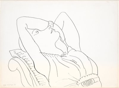 Mulher reclinada com os braços sobre a cabeça, meia figura de Henri Matisse