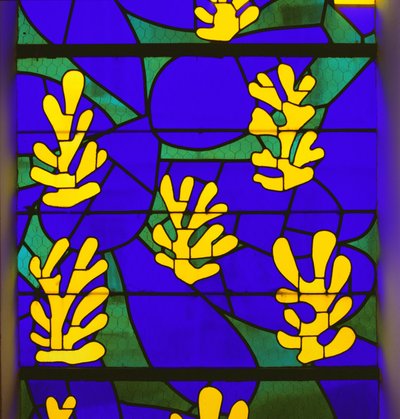 Árvore da Vida" Vitral por detrás do altar da Capela do Rosário, Vence de Henri Matisse