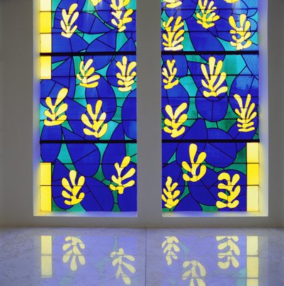 Árvore da Vida" Vitral por detrás do altar da Capela do Rosário, Vence de Henri Matisse