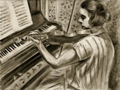 Um jovem violinista em frente a um piano de Henri Matisse