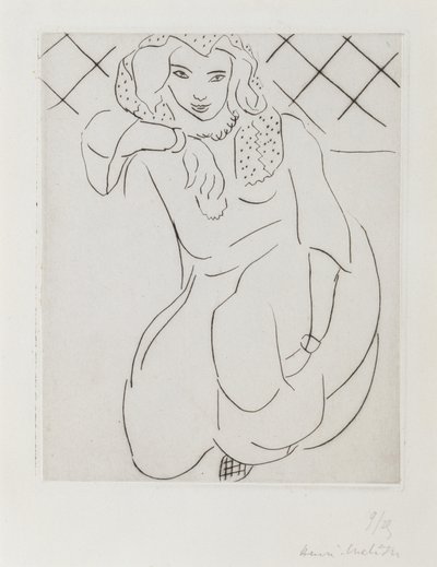 Mulher oriental de véu ajoelhada de Henri Matisse