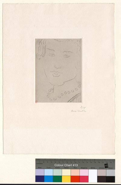 Rosto com colar de pérolas de Henri Matisse
