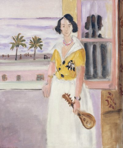 Mulher com bandolim, c.1921-22 (óleo sobre tela) de Henri Matisse