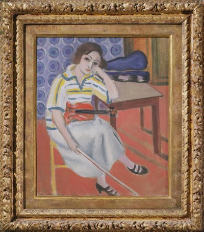 Mulher com violino, c.1921-23 (óleo sobre tela) de Henri Matisse