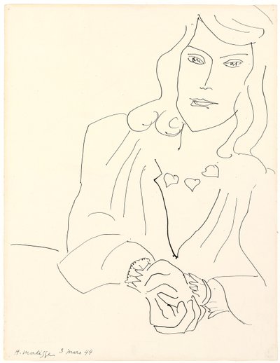Cabeça de mulher com um colar de Henri Matisse