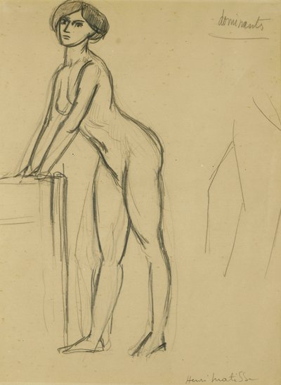 Rapariga de pé, c. 1908-10 (lápis sobre papel) de Henri Matisse