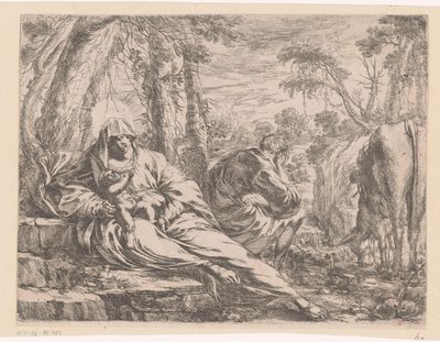 Descansar no voo para o Egipto de Henri Mauperché (possibly)