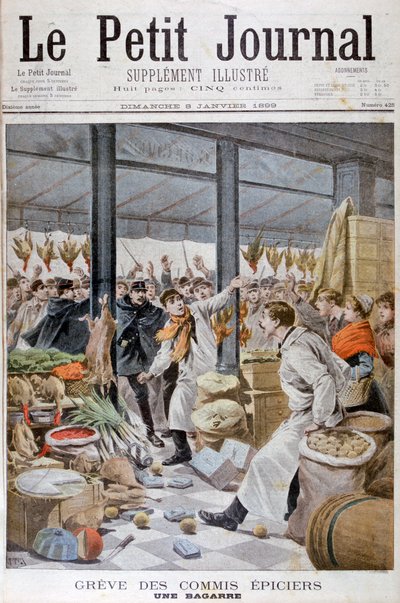 Uma briga durante a greve das compras, Paris, 1899 de Henri Meyer