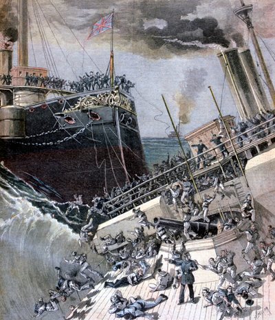 Um acidente a bordo do Victoria, 22 de junho de 1893. de Henri Meyer
