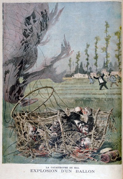 Explosão de balão em Hal, Bélgica, 1895. de Henri Meyer