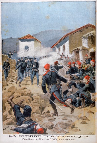 Batalha de Meluna, guerra greco-turca, 1897 de Henri Meyer