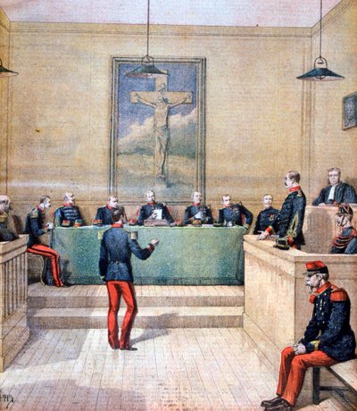Capitão Dreyfus perante a corte marcial, 1894 de Henri Meyer