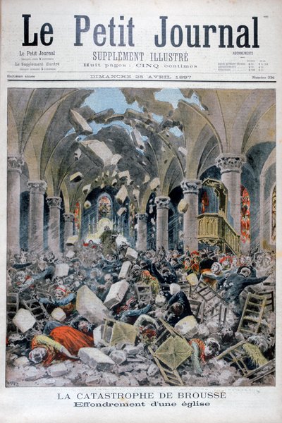 Colapso de uma igreja, Brousse, França, 1897 de Henri Meyer