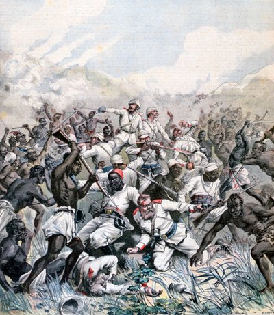 Destruição de uma expedição alemã na África, 1891 de Henri Meyer