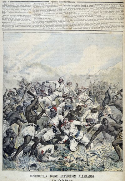 Destruição de uma expedição alemã à África - no "Le Petity Journal" de 10/03/1891 de Henri Meyer