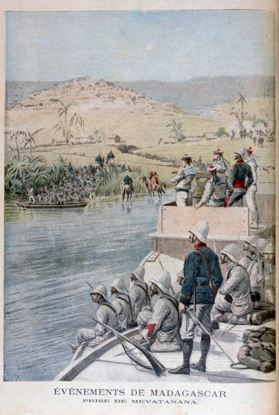 Eventos em Madagascar: A captura de Mevatanana, 1895 de Henri Meyer