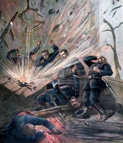 Explosão na delegacia de polícia na Rue des Bons-Enfants, Paris, 1892 de Henri Meyer