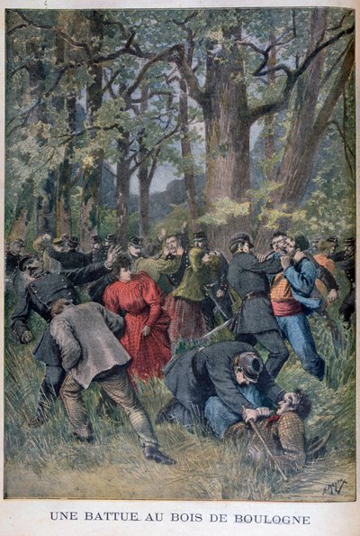 Luta entre gendarmes e civis no Bois de Boulogne, Paris, 1895 de Henri Meyer