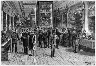Exposição de Alimentos dos Champs-Elysees em Paris 1883 Desenho de Henri Meyer (1844-1899) de Henri Meyer